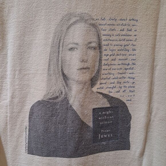 Vintage 1998 Jewel "a night without armor" poems book tour t-shirt sz XL RARE - Picture 5 of 9